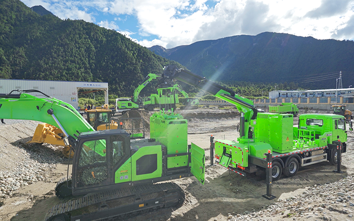 工程补能总卡壳？js1996官网移动换电车让设备8分钟满电复工